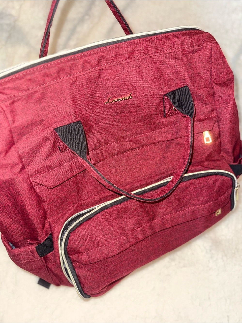 Lancaster Red Laptop Tote - Women's Carryall